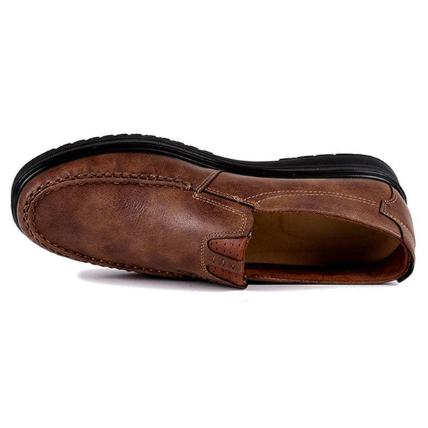 Chaussures décontractées en cuir de couleur rétro pour hommes