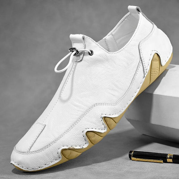 Men's Genuine Leather Non-Slip Elastic Pointed Casual Shoes