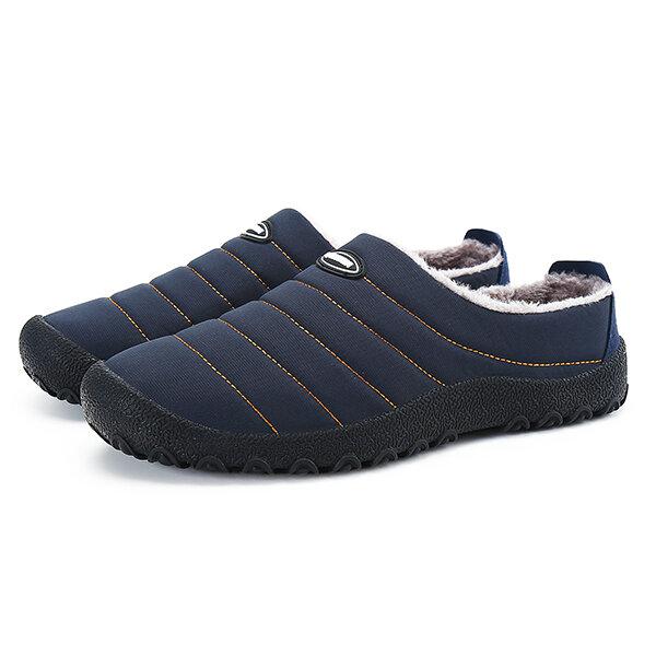Forro de peluche para hombre Tela impermeable resbalón en suela suave zapatilla casual