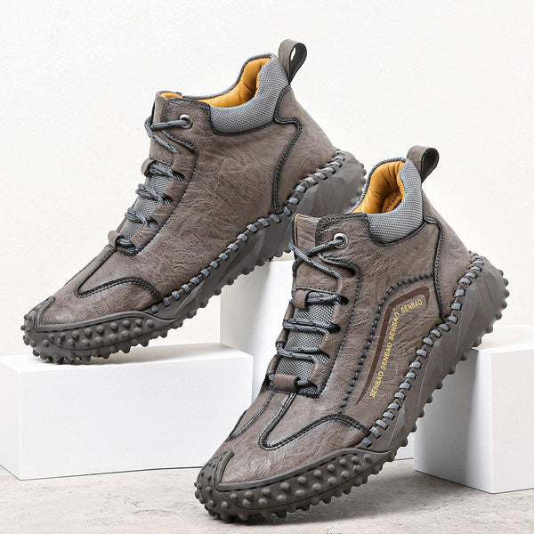 Men Hand Stitching Outdoor Rubber Toe Cap Work Style Ankle Boots