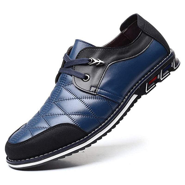 Kaegreel Herren Plaid Leather Weiche Schnürung lässt comfy Casual Schuhe (Menschen mit breiten / dicken / gewölbten Füßen werden empfohlen, einen größeren Schuh auszuwählen.)