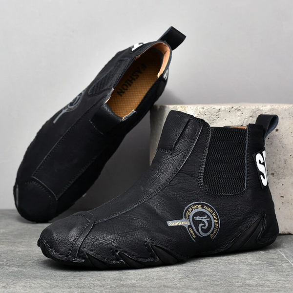 Men's Leather Breathable Hand Seams Soft Octopussy Sole Slip On Trendy casual shoes
