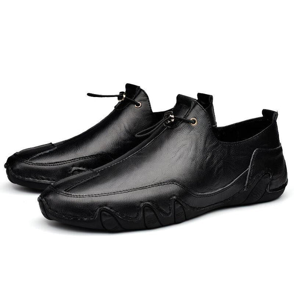 Men's Genuine Leather Non-Slip Elastic Pointed Casual Shoes