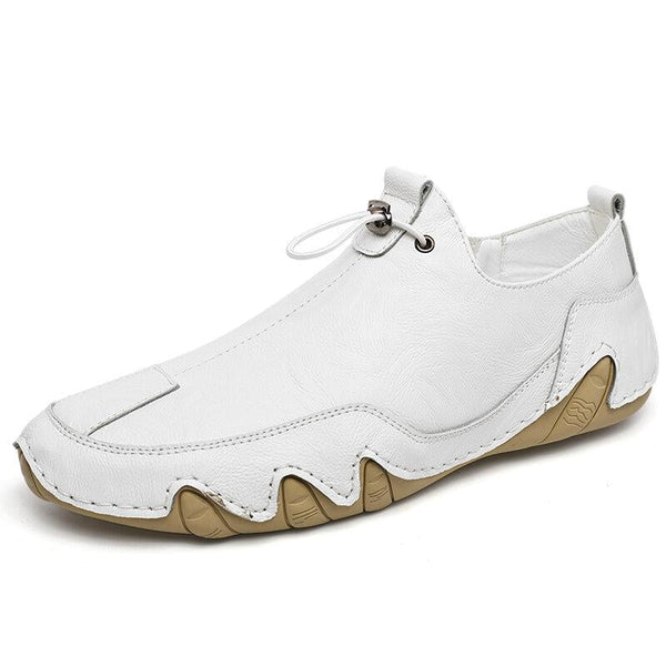 Men's Genuine Leather Non-Slip Elastic Pointed Casual Shoes
