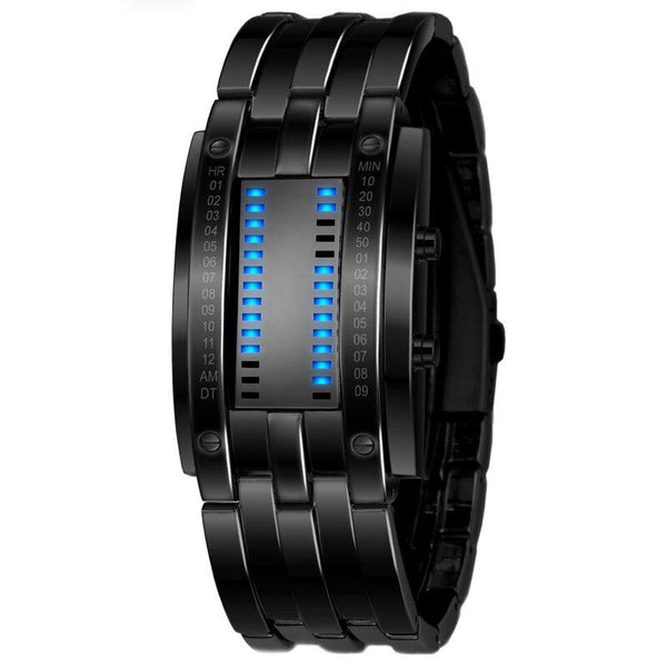 Fashion Men Watch Waterproof Luminous Date Display Creative LED Full Steel Digital Watch