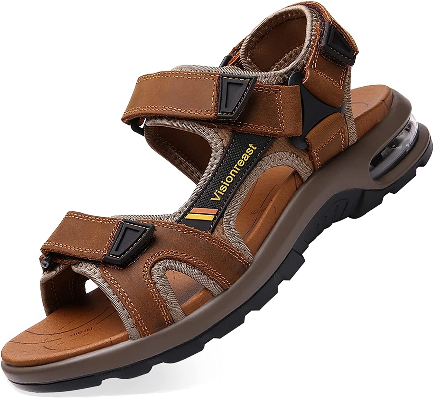 Men's Sandals Genuine Leather Men's Slippers Gladiator Men's Beach Sandals Soft, comfortable outdoor wading shoes