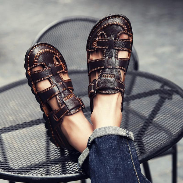 kaegreel handmade leather shoes sandals slippers 31341 brown