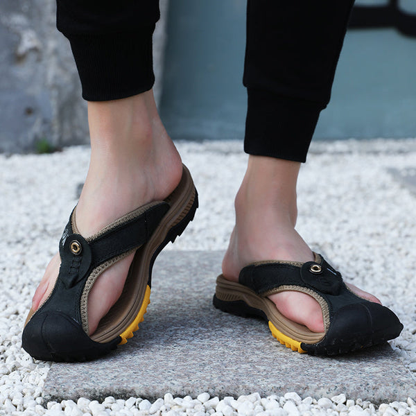 kaegreel leather sandals slippers 31404 black